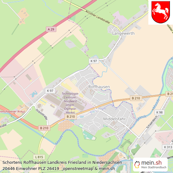 Schortens Roffhausen Landkreis Friesland Lageplan © Openstreetmap Contributors Schortens Roffhausen Lageplan